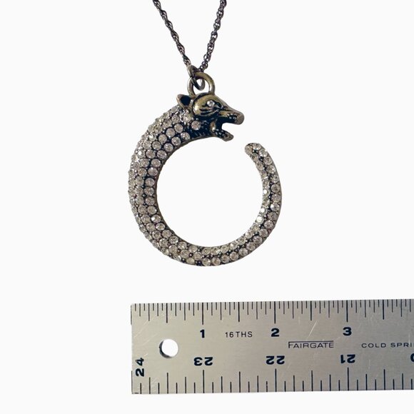 Samantha Wills Panther Crystal Crescent Necklace Brass Chain Old Money Boho Luxe - Picture 9 of 10